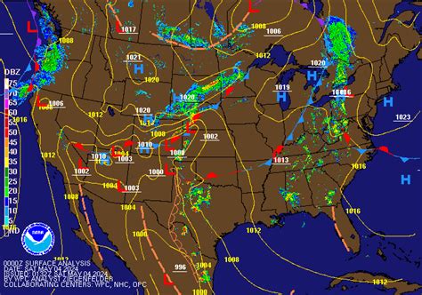 24 Hour Temperature Change. . Current us surface weather map